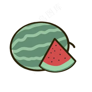 夏天西瓜水果可爱卡通免抠素材