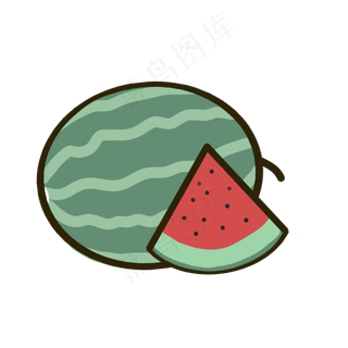 夏天西瓜水果可爱卡通免抠素材