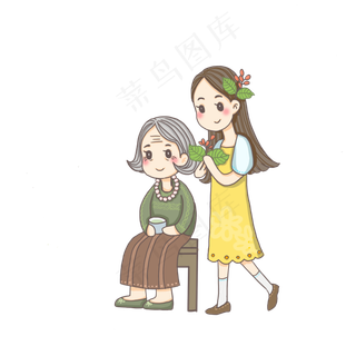 重阳节母女茱萸png,免抠元素