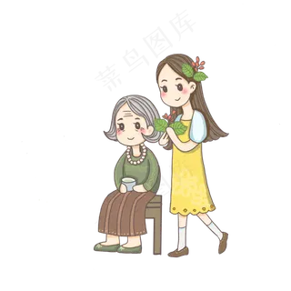 重阳节母女茱萸png,免抠元素