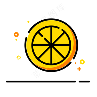 柠檬切片MBE风格图标