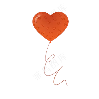 橘红色爱心斑点气球PNG素材