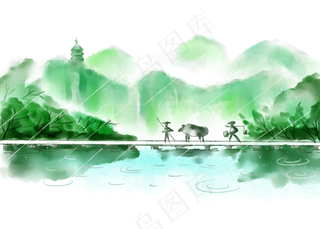 春天雨水节气,免抠元素