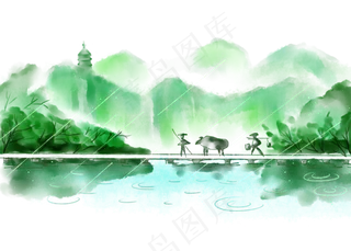 春天雨水节气,免抠元素