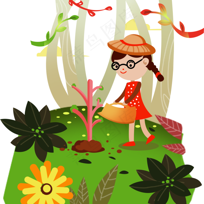 六一儿童节森林种树