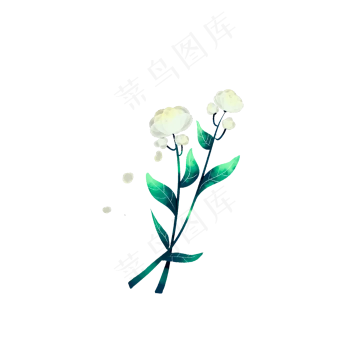 水彩清新茉莉花(2000X2000(DPI:72))psd模版下载