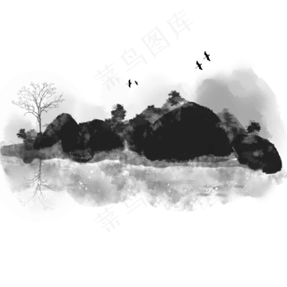 水墨大山大河风景