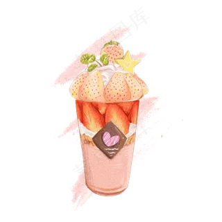 仿真写实类冷饮水彩