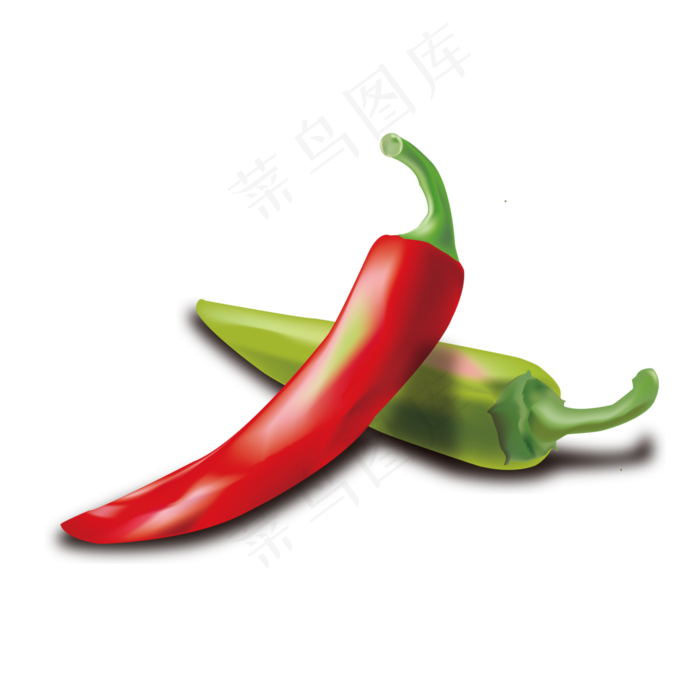 矢量手绘逼真写实辣椒可商用元素