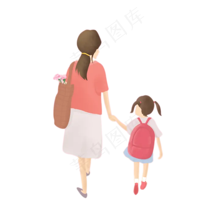 卡通母亲节母女下载(2000X2000(DPI:300))psd模版下载