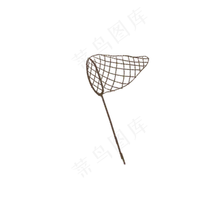 卡通手绘捕网免抠图