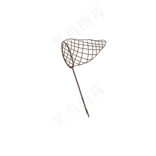 卡通手绘捕网免抠图