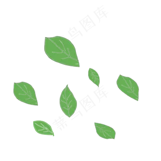 绿色手绘水彩装饰叶子