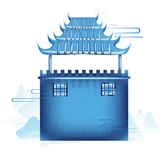 中国风亭子城墙建筑