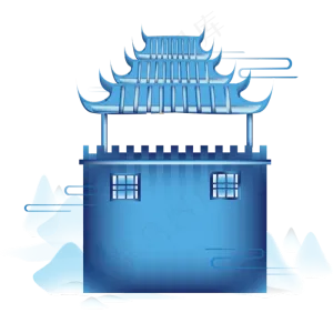 中国风亭子城墙建筑