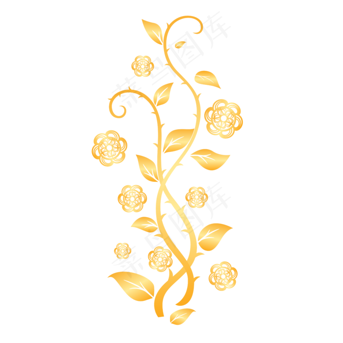 矢量金色花(500X500)cdr矢量模版下载