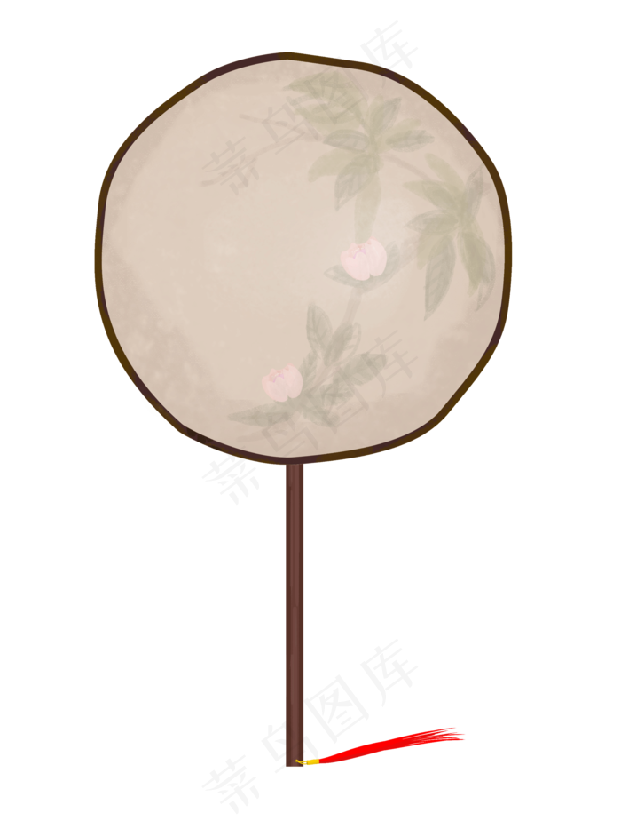 手绘中国风扇子插画,免抠元素