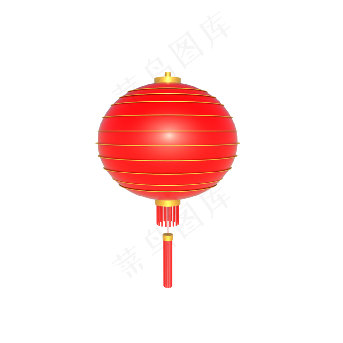 C4D立体大红色喜庆红灯笼,免抠元素(2000X2000(DPI:300))psd模版下载