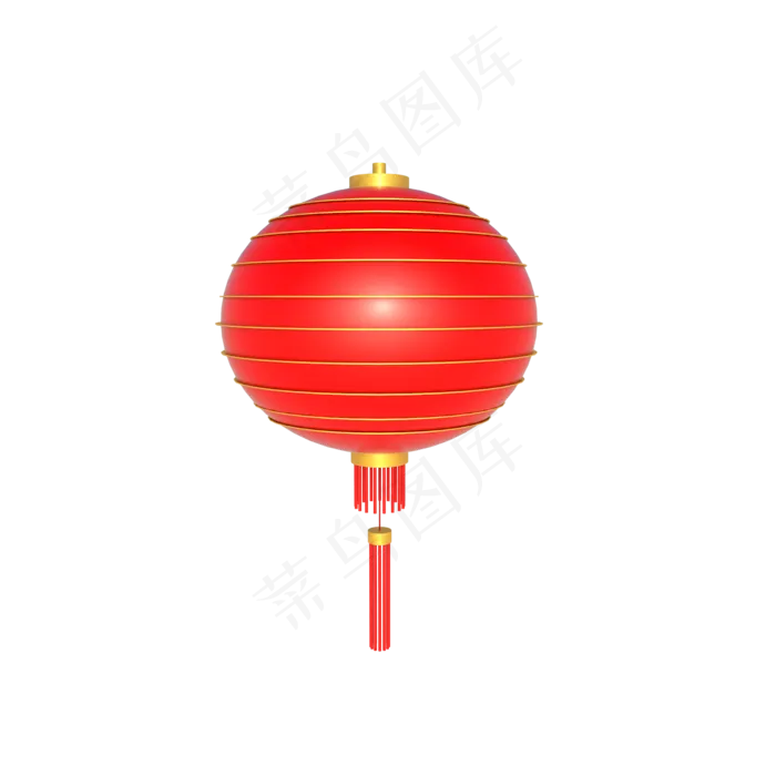C4D立体大红色喜庆红灯笼,免抠元素(2000X2000(DPI:300))psd模版下载