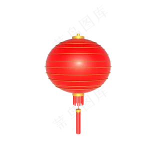 C4D立体大红色喜庆红灯笼,免抠元素
