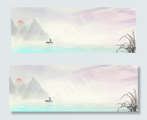 唯美中国风简约banner