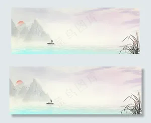 唯美中国风简约banner