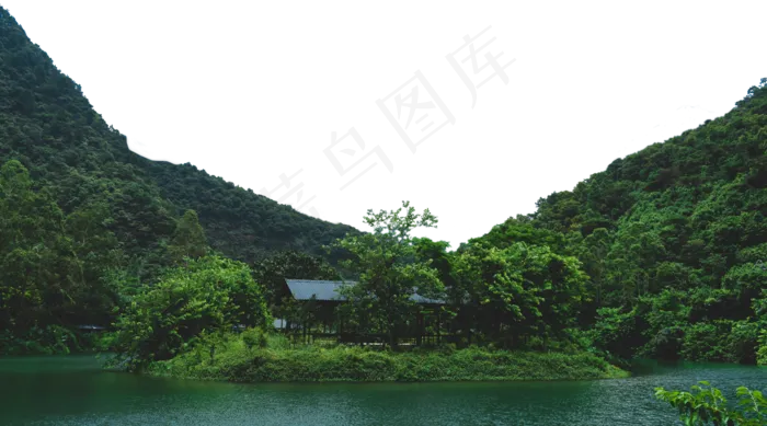 肇庆湖中小岛(2000X1110(DPI:300))psd模版下载