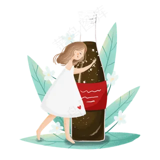 抱着可乐的女孩