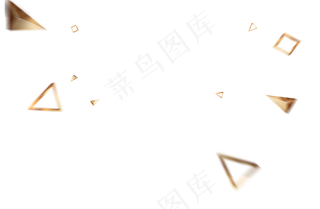 金色三角形漂浮