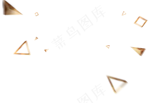 金色三角形漂浮