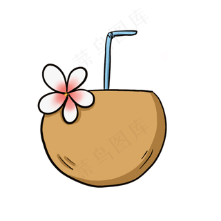 手绘夏季椰子下载