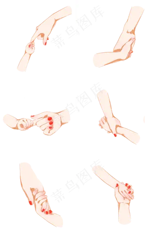 母亲节大手拉小手手绘卡通