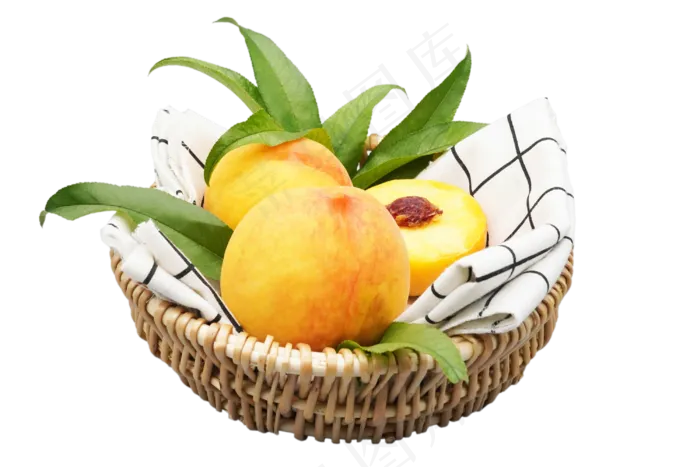 黄色水果桃子,免抠元素(3000*2000px 300 dpi )