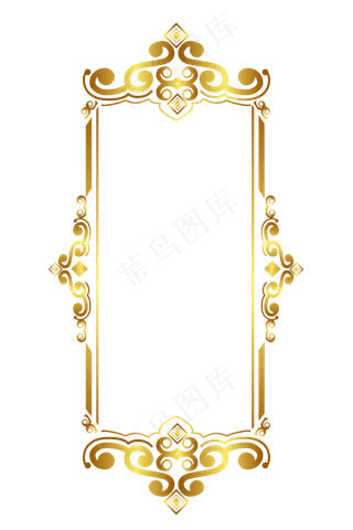 金粉烫金花纹边框,免抠元素