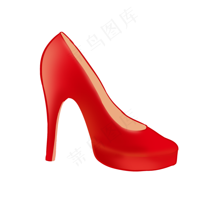 三八妇女节艳红高跟鞋,免抠元素