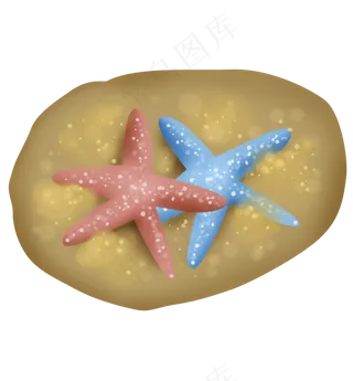 蓝色海星和红色海星,免抠元素