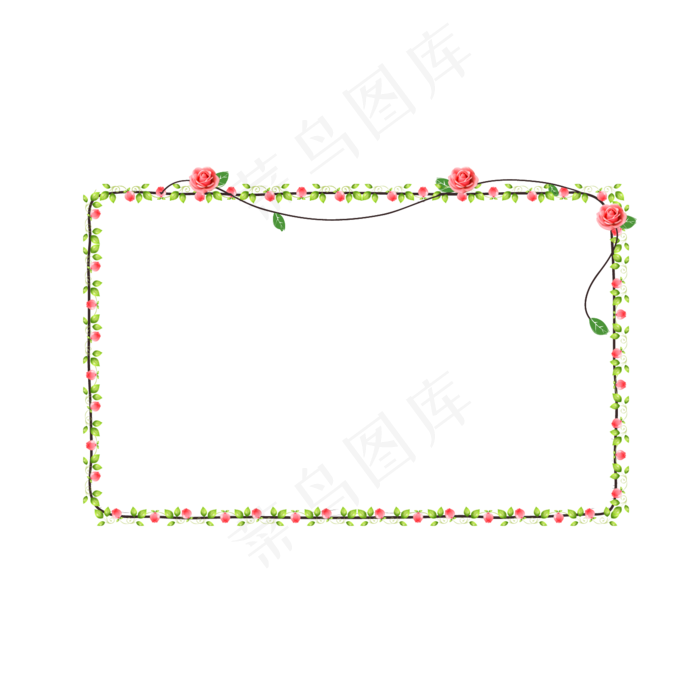 红色碎花边框装饰