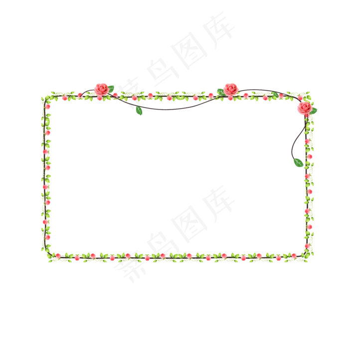 红色碎花边框装饰(1500X1500(DPI:72))psd模版下载