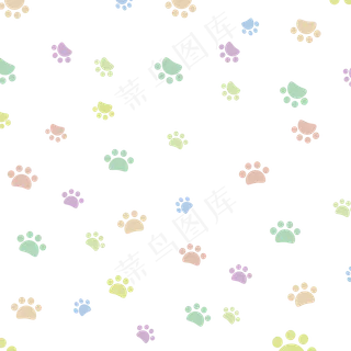 彩色动物脚印漂浮图,免抠元素 彩色动物脚印漂浮图,免抠元素