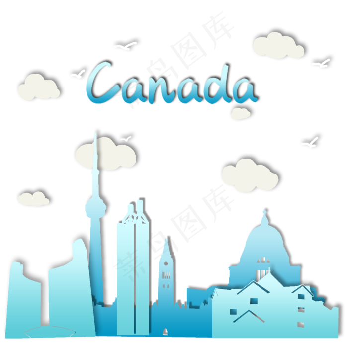 旅游地标建筑加拿大,免抠元素