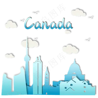 旅游地标建筑加拿大,免抠元素