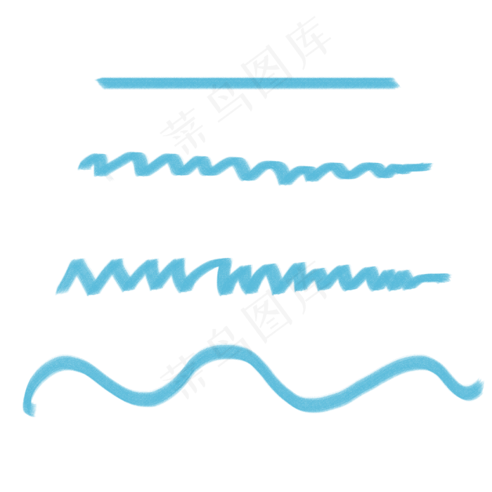 蓝色块状粉笔笔刷素材