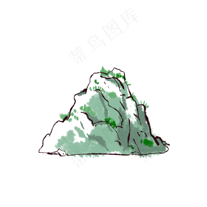 手绘中国风水墨系列山水系列(2362X2362(DPI:300))psd模版下载