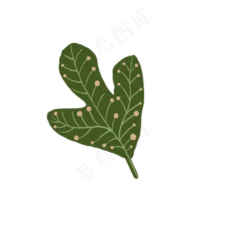 叶子创意插图免抠装饰