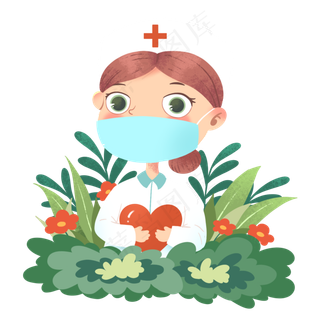 新型冠状病毒抱着爱心的白衣天使