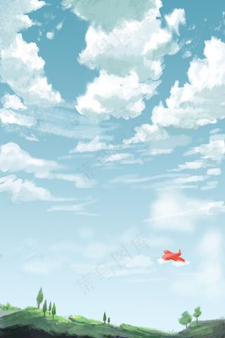 立春春天春景春春季天空场景卡通手绘