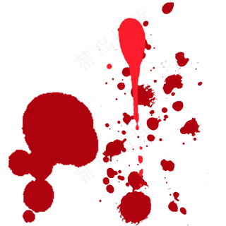 红色血迹污渍元素