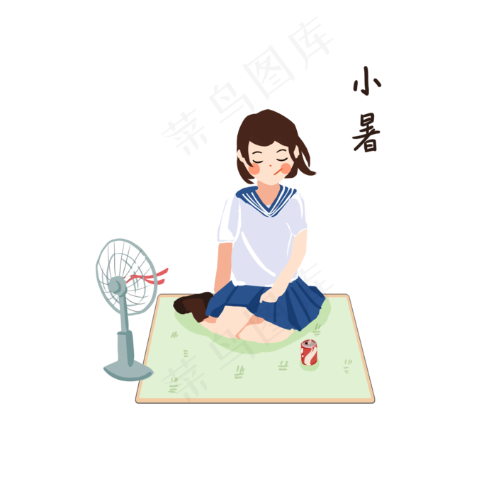 夏季小暑消暑女孩(2000X2000)