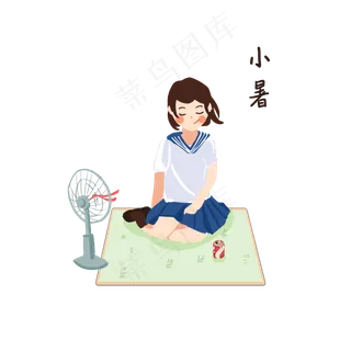 夏季小暑消暑女孩