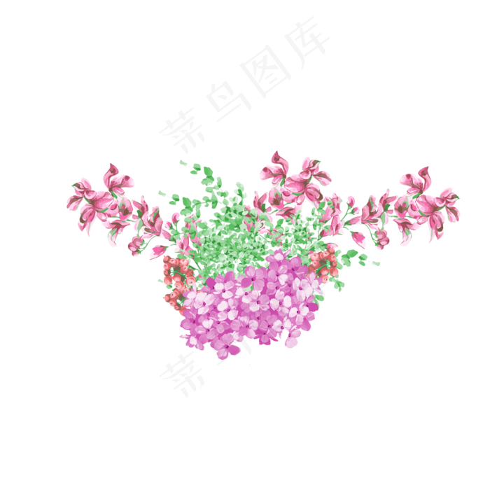 手绘免扣卡通花朵